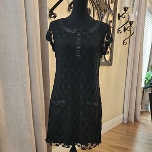 Enfocus Studio Black Textured Mini Dress Size 12P